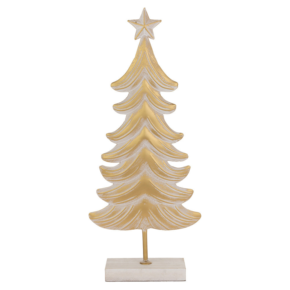 Large Metal White & Burnished Gold Tree