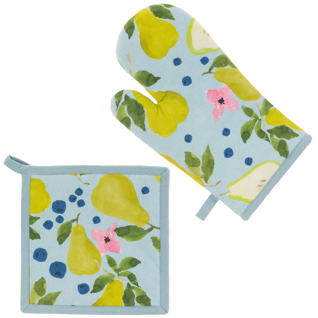 Anjou Pear Oven Mitt and Pot Holder Set