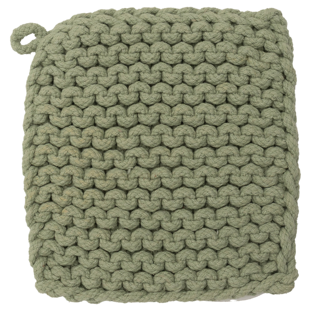 Sage Chunky Knit Pot Holder
