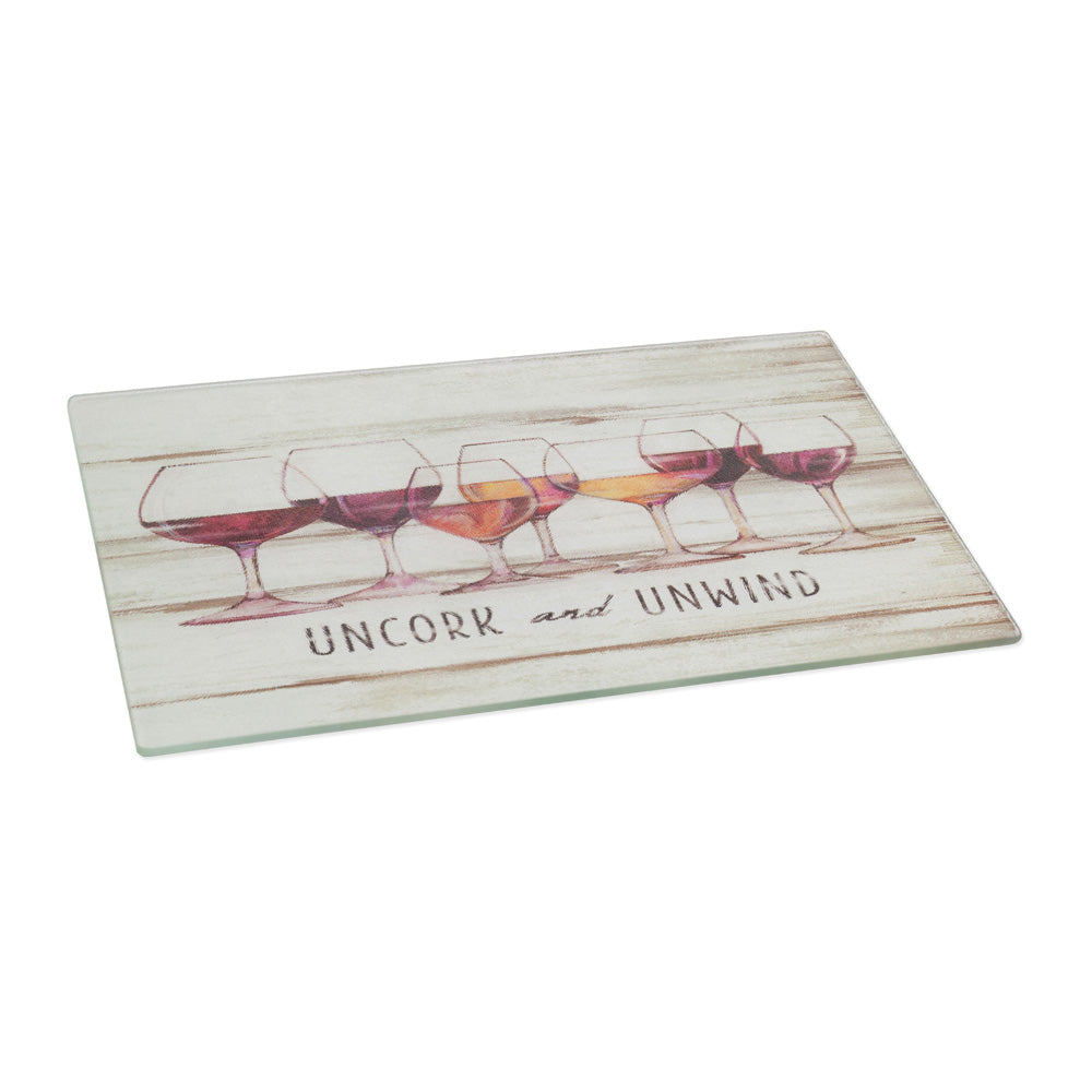 UNCORK & UNWIND SMALL CUTTING BOARD