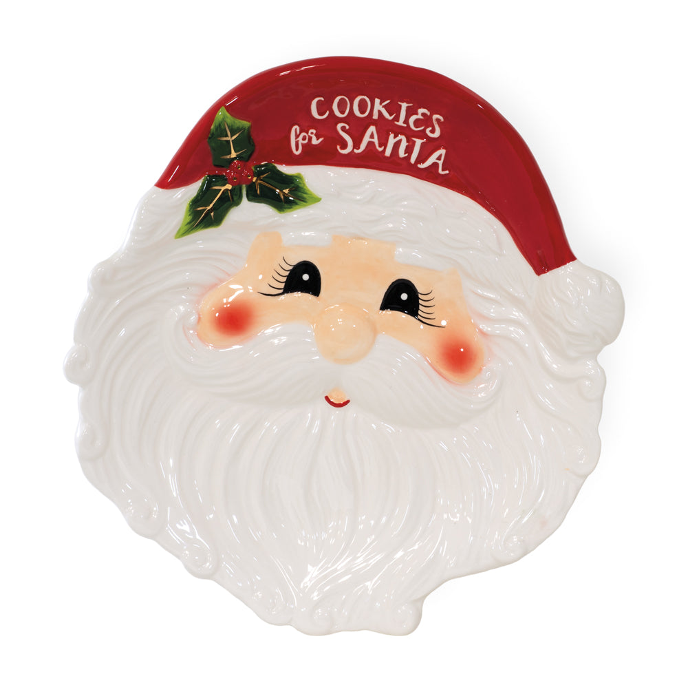 Holly and Ivy Santa Cookie Plate