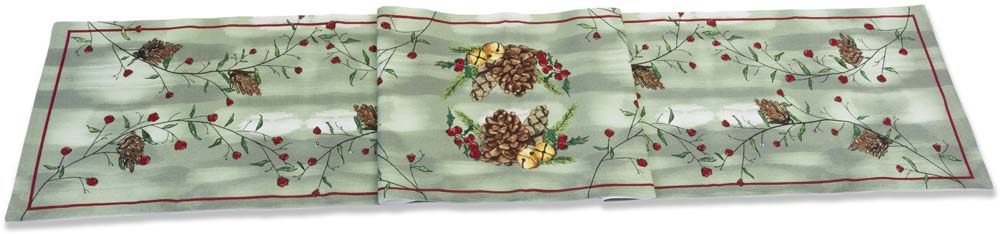 PINECONES & BELLS TABLE RUNNER