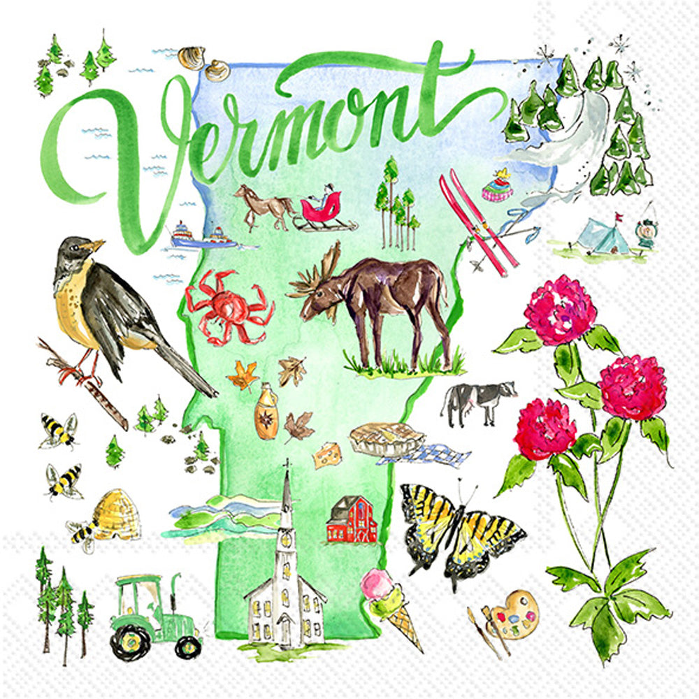 Vermont State Collection Cocktail Napkin