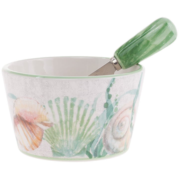 Aquamarine Bowl and Spreader