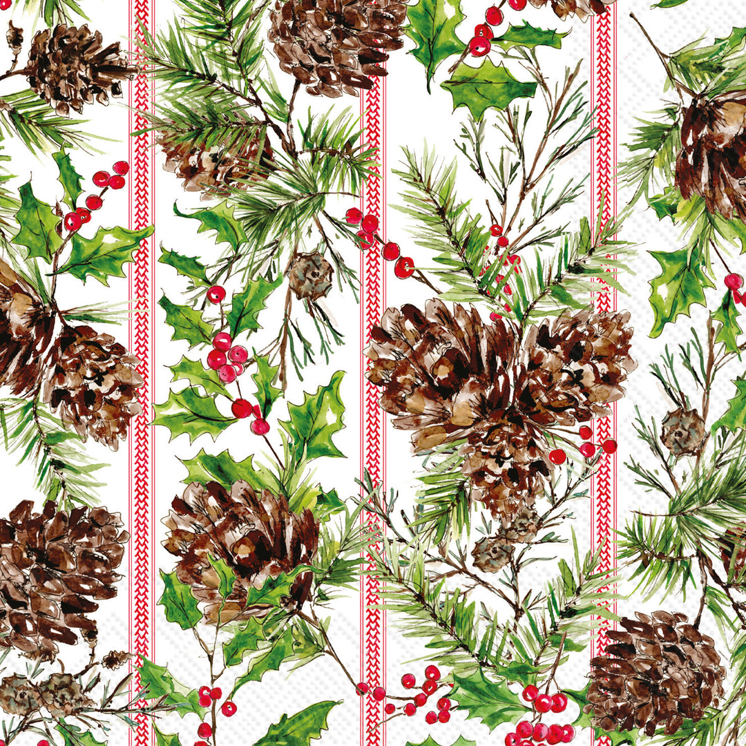 Pine Cone Stripe Cocktail Napkin