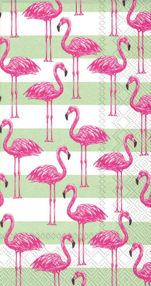 Flamingo Stripe Guest Towel