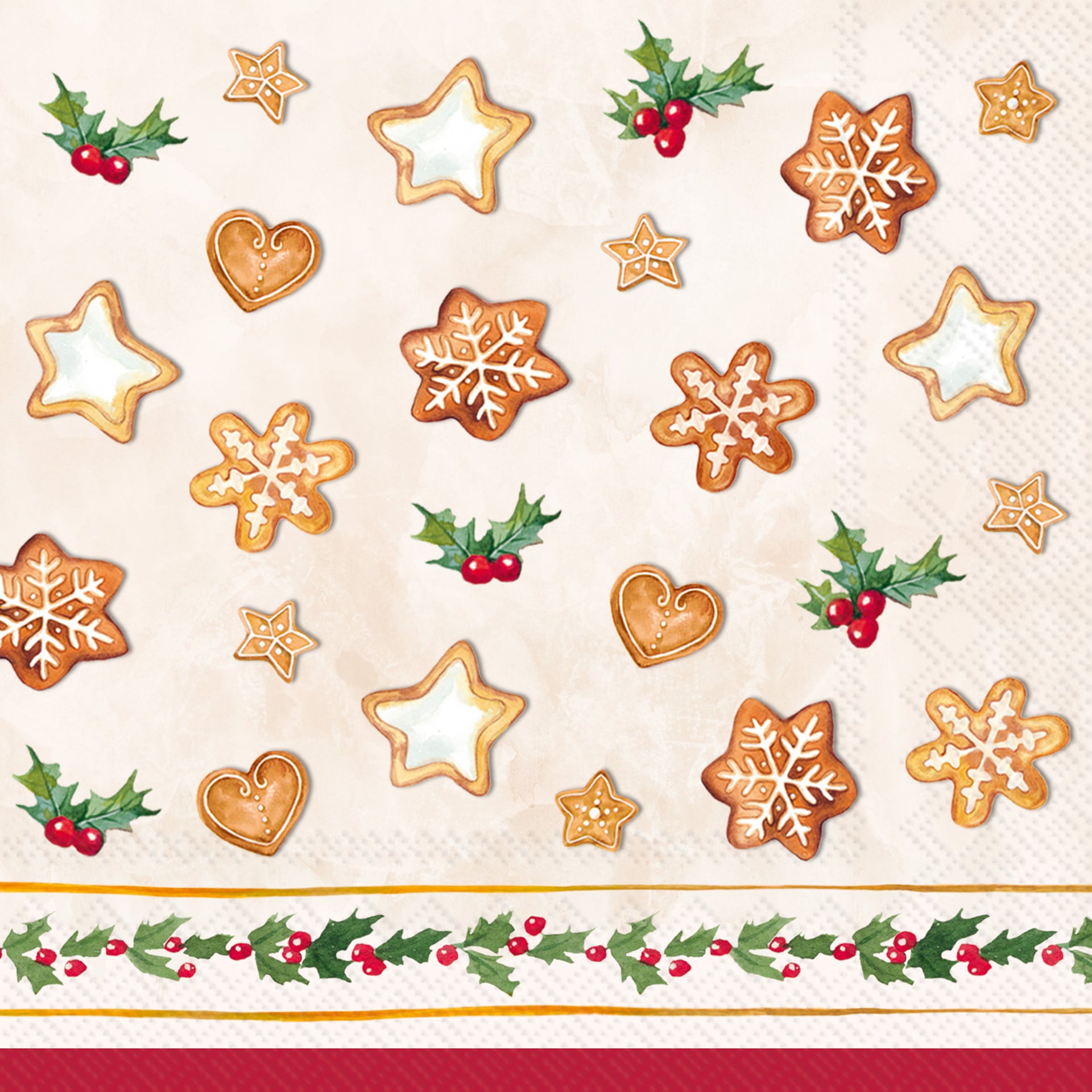 Cookie Garland Cream Cocktail Napkin