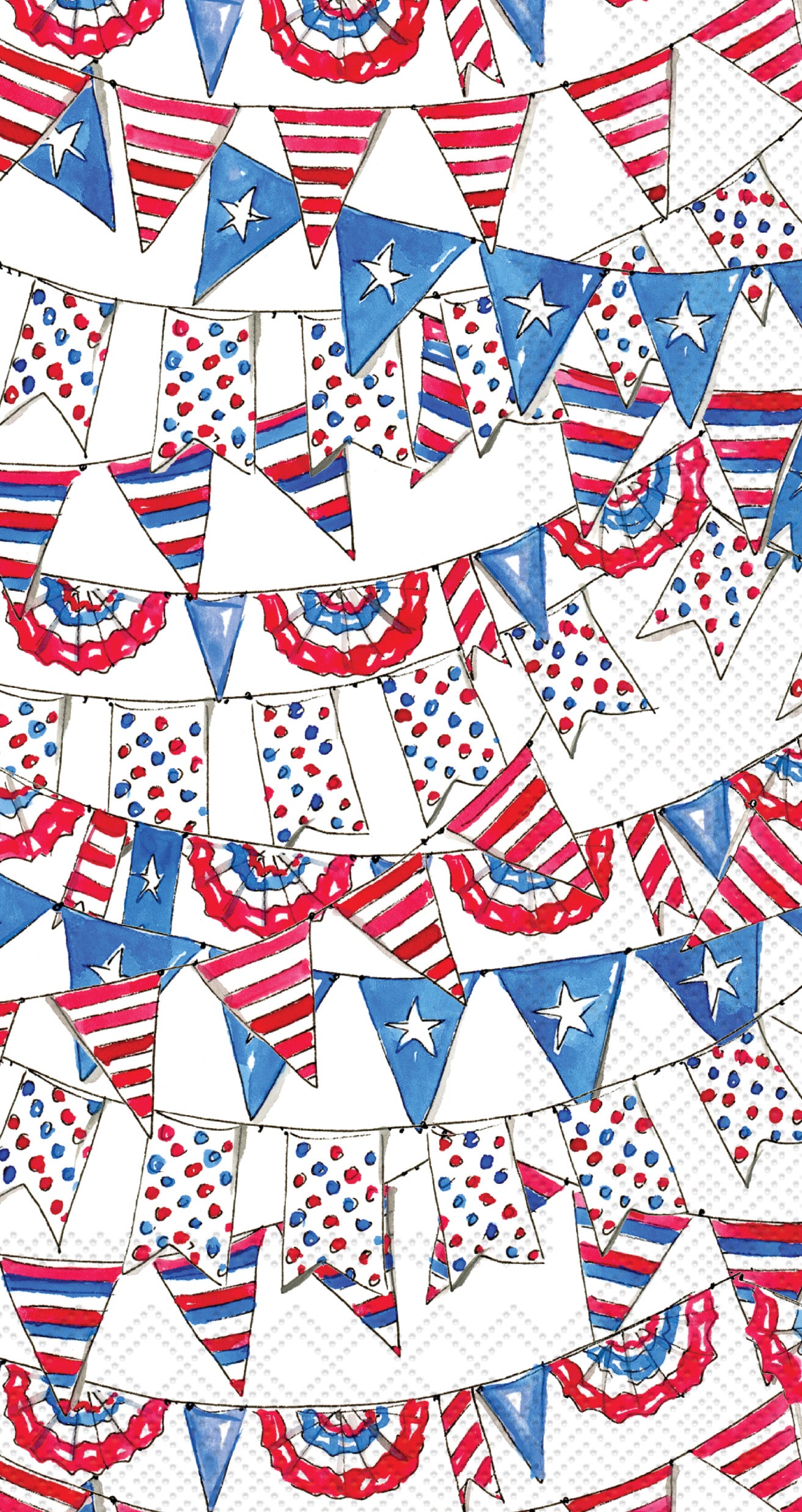 Patriotic Pennant Flag Guest Towel