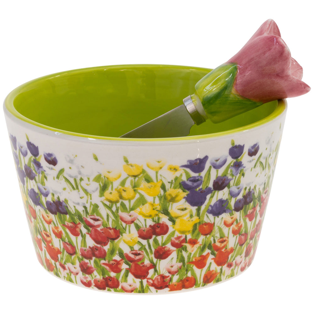 Tulipfield Bowl &amp; Spreader Set
