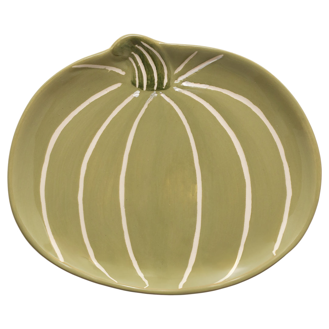 Green and White Pumpkin Dish Small