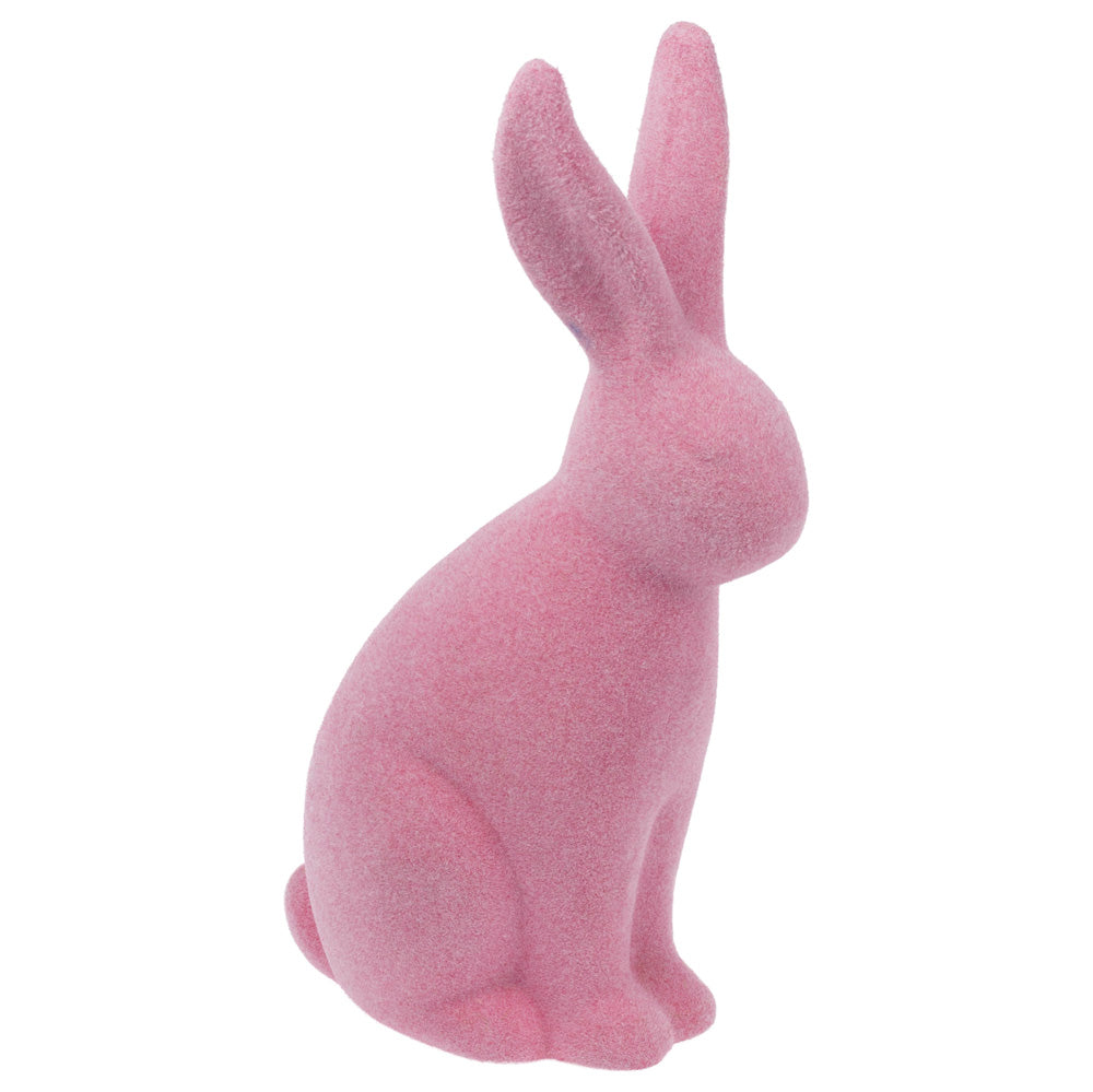 Pink Flocked Bunny Lg