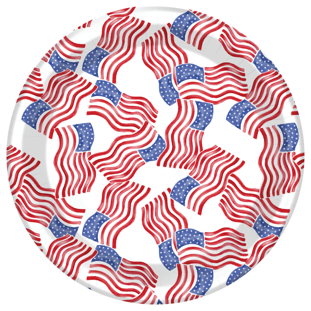 Stars &amp; Stripes Allover Dinner Plate round