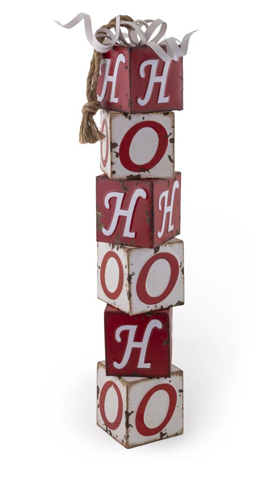 HO HO HO METAL HANGING BLOCKS