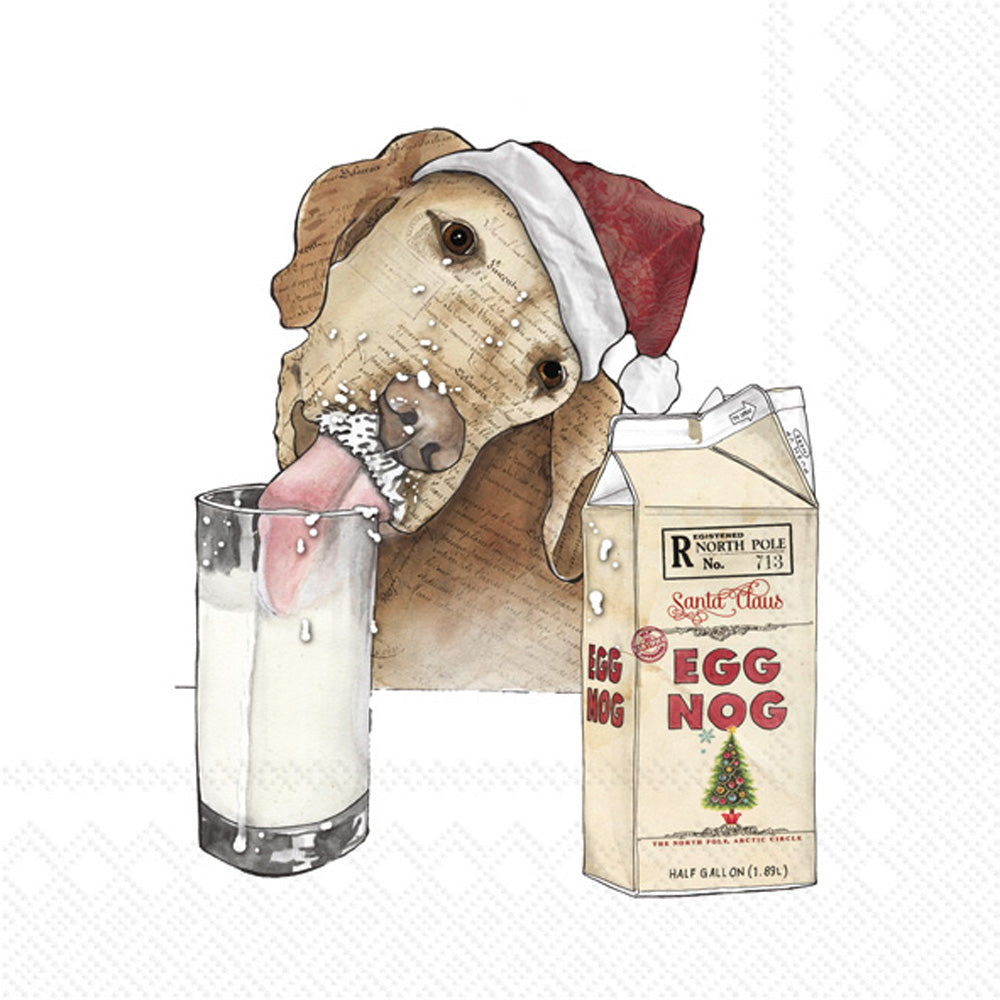 Egg Nog Dog Cocktail Napkin