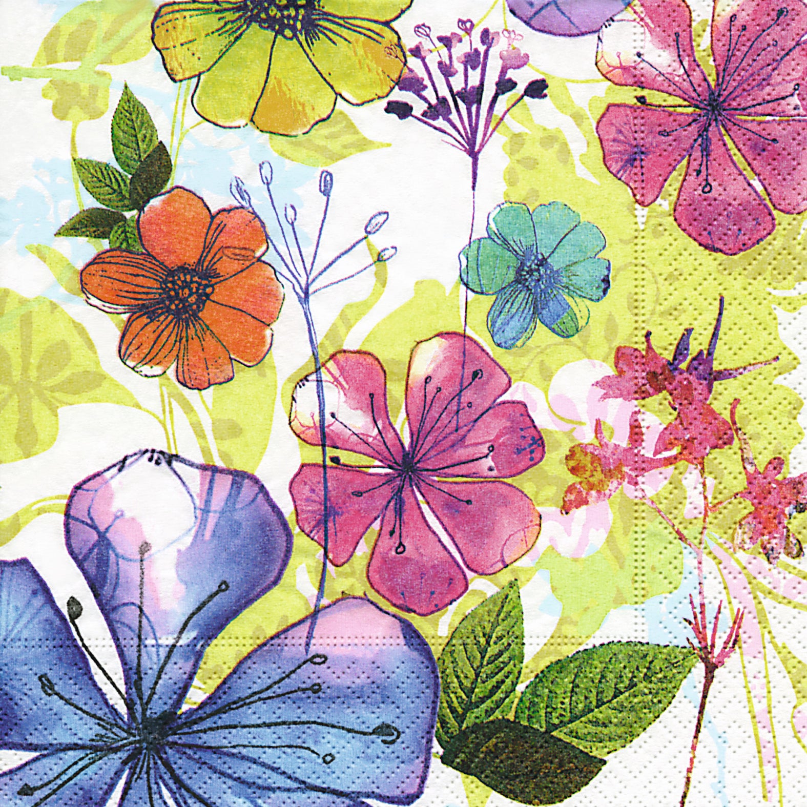 Periwinkle Pastiche Lunch Napkin