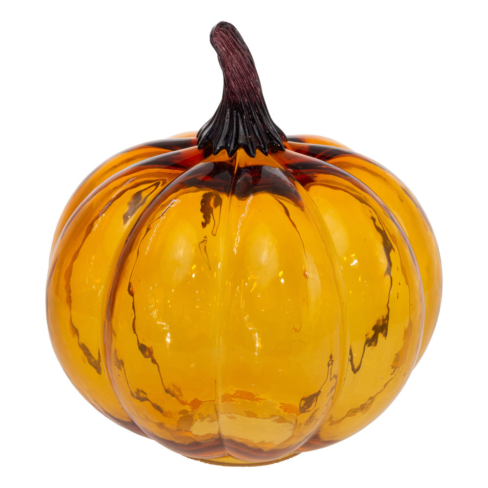 Large Amber Glass Pumpkin