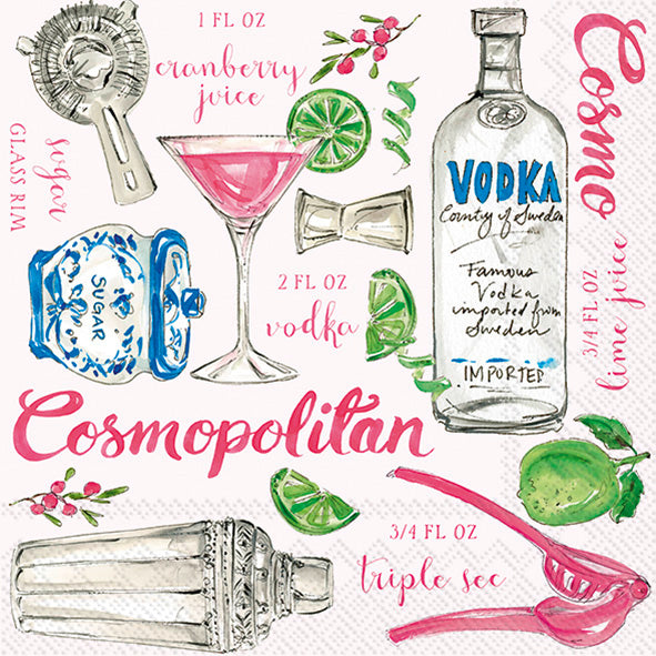 Cosmopolitan Cocktail Napkin