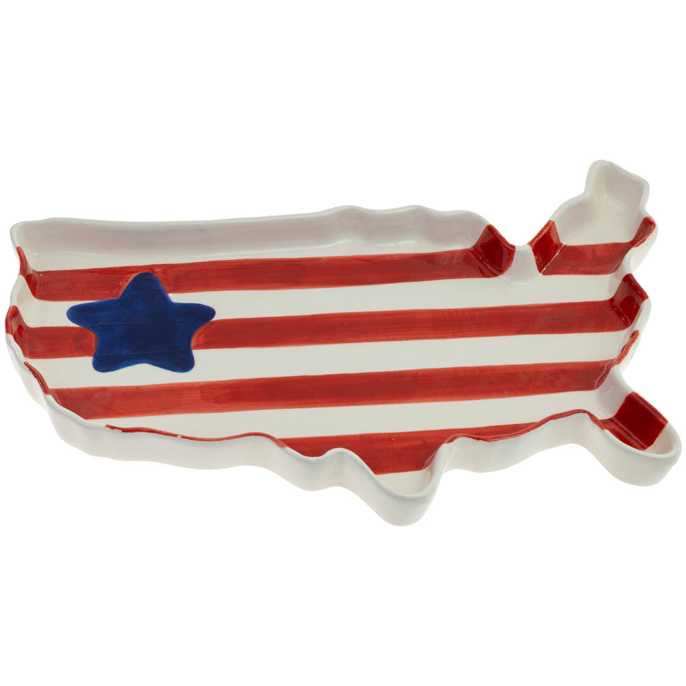 USA FLAG SHAPED PLATE