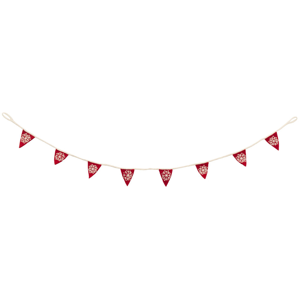 Red Snowflake Banner Felt