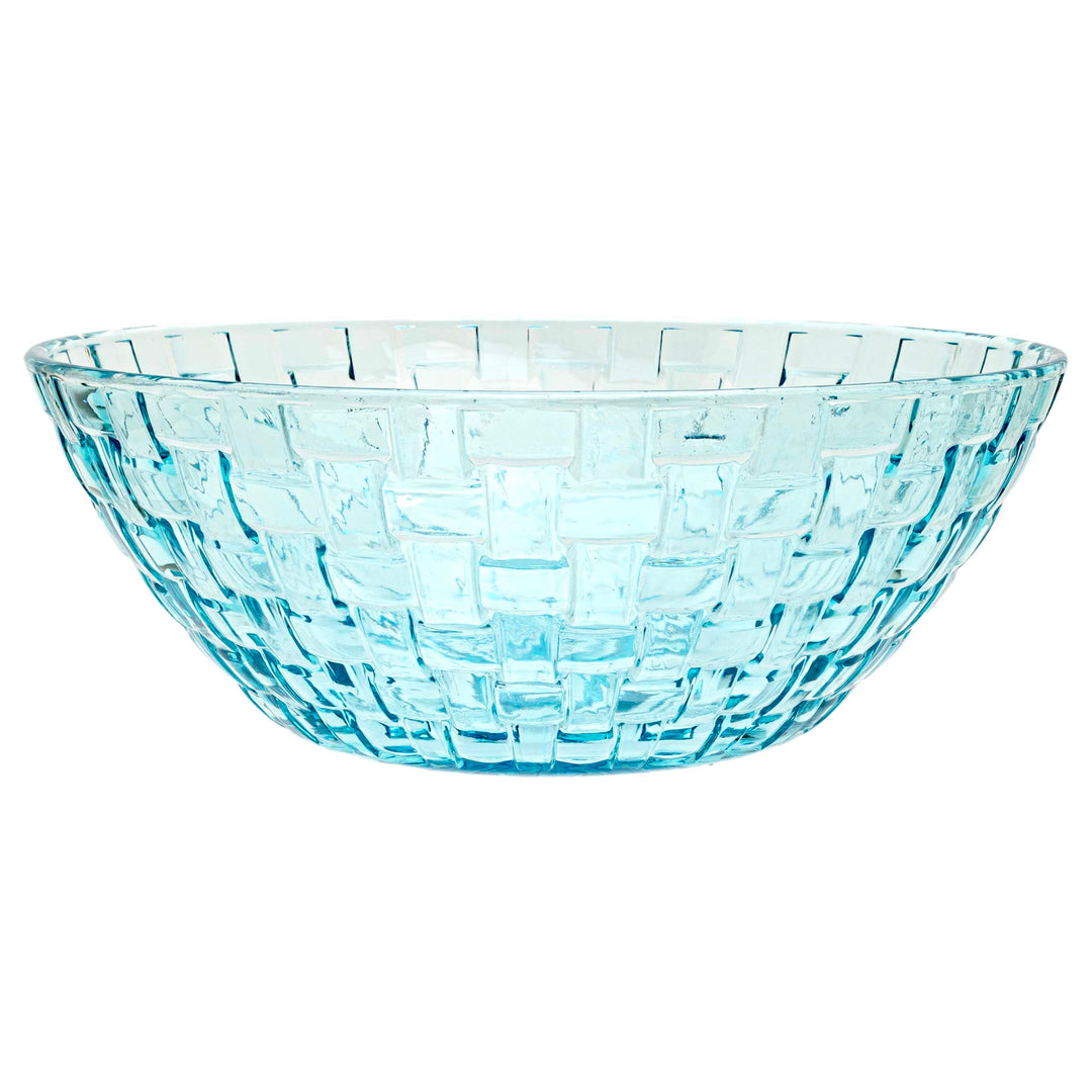 Blue Sea Basketweave Glass Bowl Small