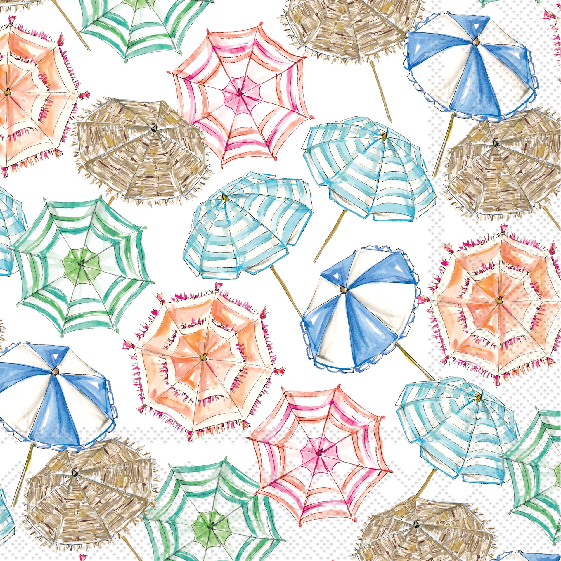 Coral Umbrella Pattern Lunch Napkin