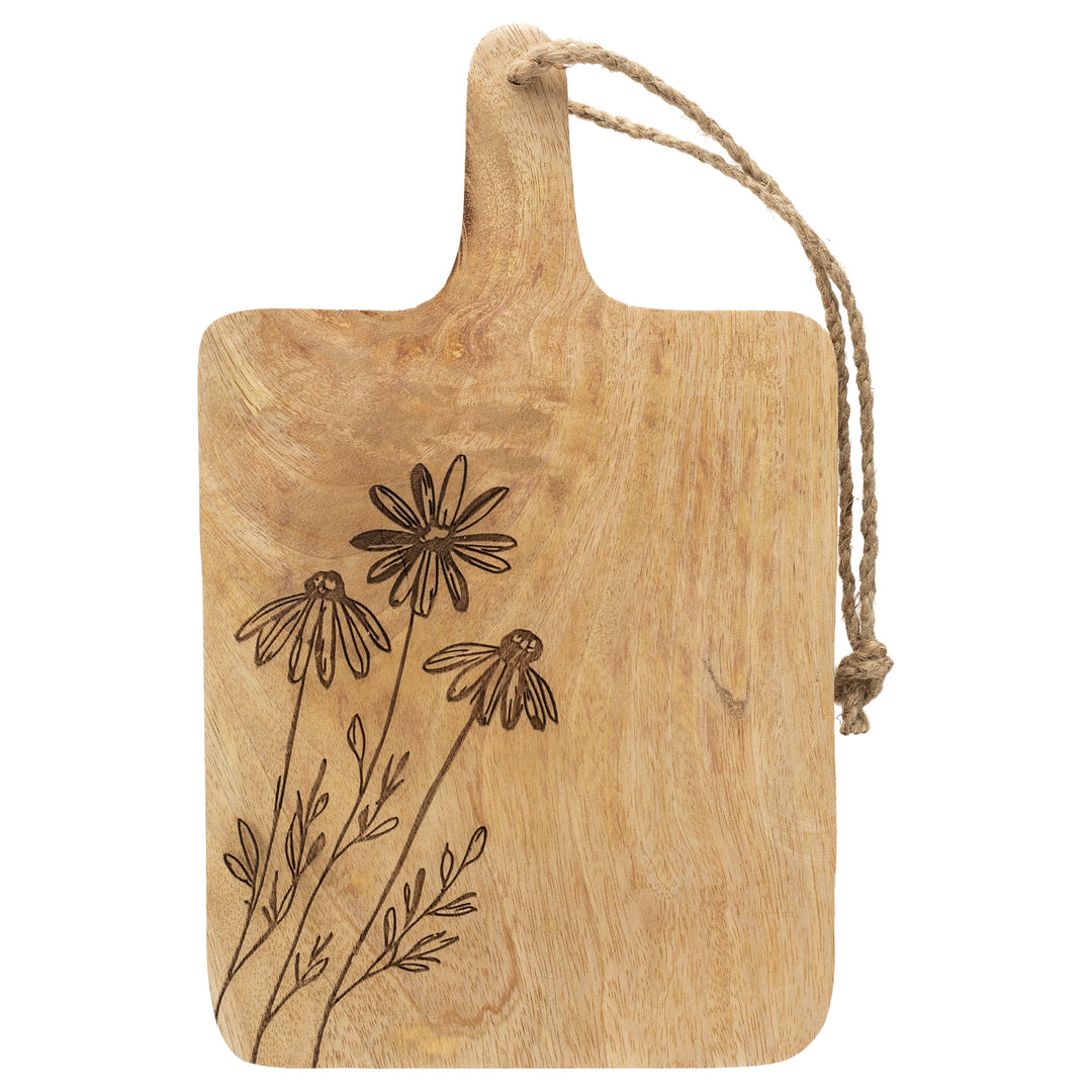 Etched Floral Serving Board