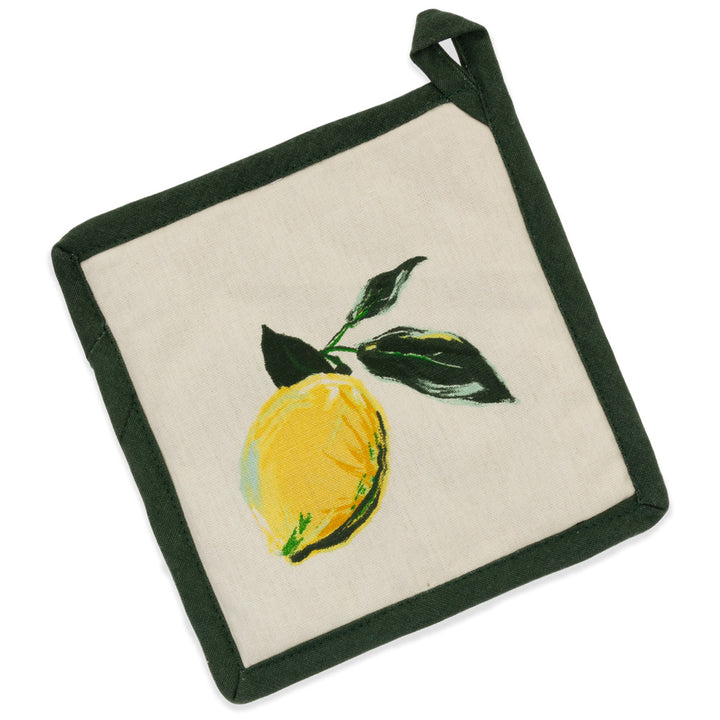 Painterly Lemons Oven Mitt and Pot Holder Set
