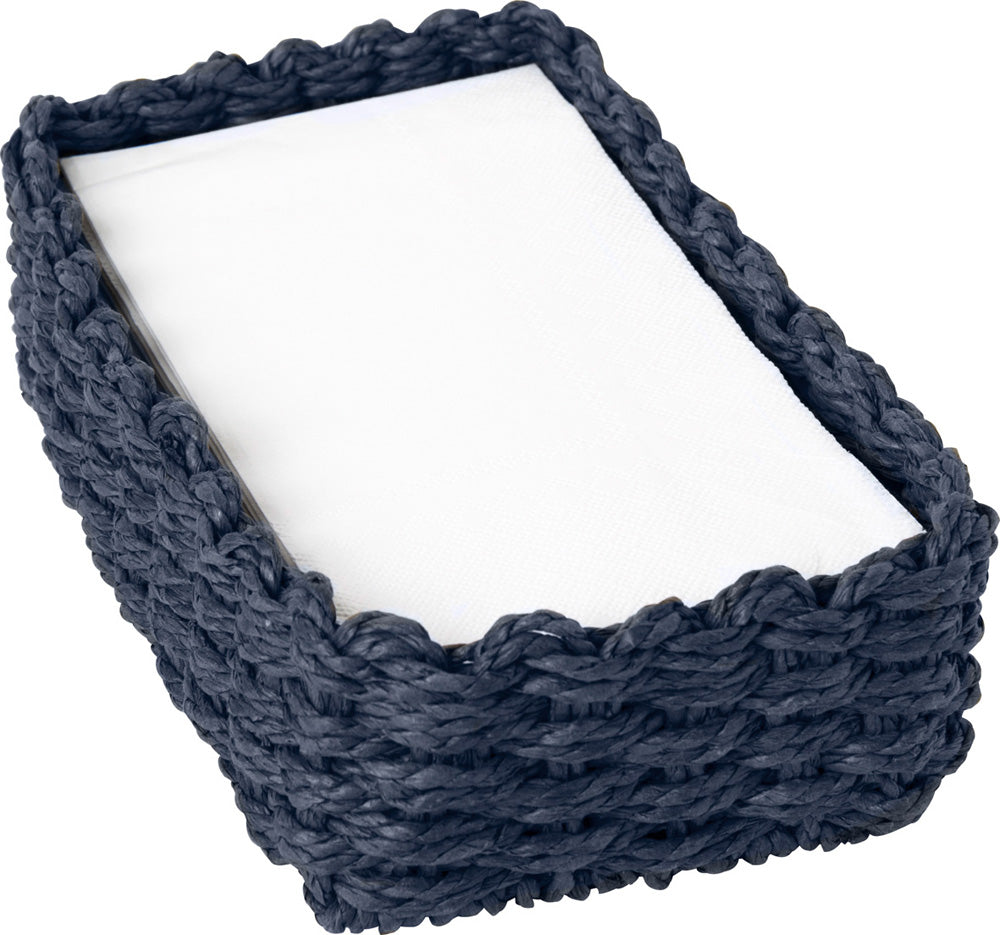 Paper Woven Guest Towel Caddy Dark Blue