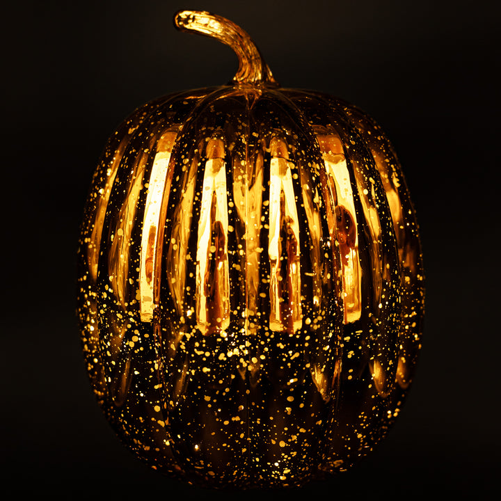 Orange Starry Glass Pumpkin Tall
