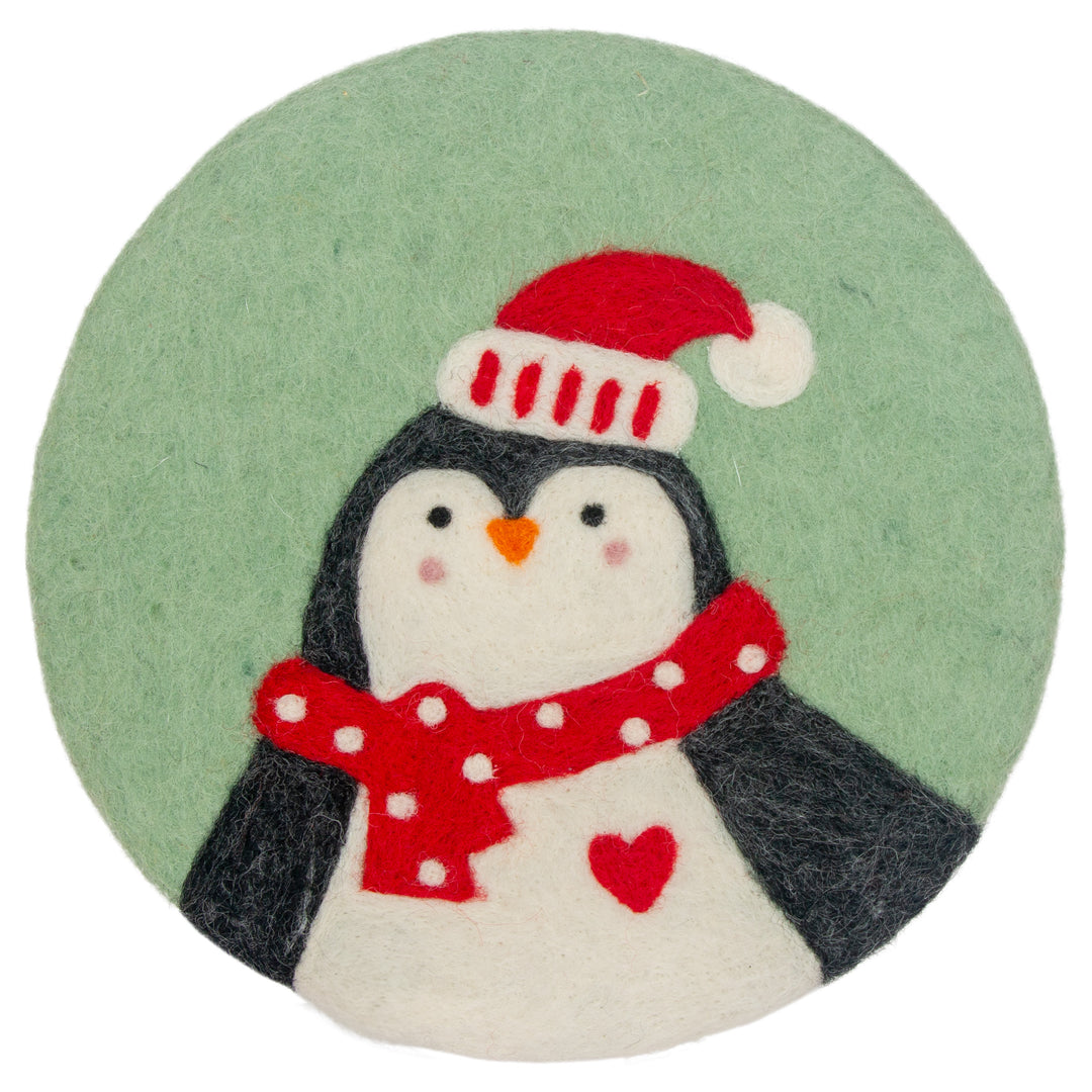 Penguin Felted Trivet
