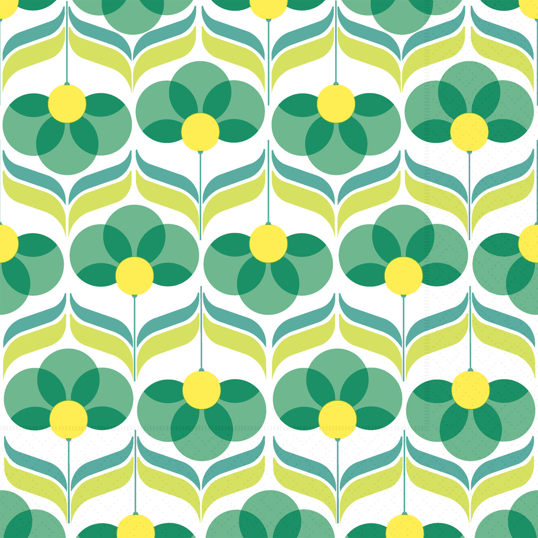 Playful Row Cocktail Napkin green
