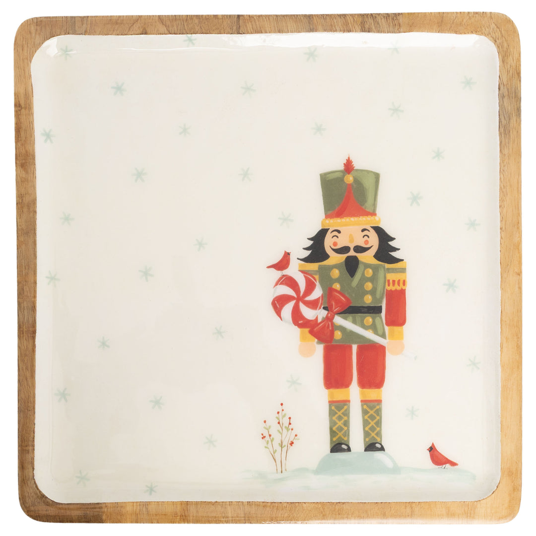 Frosty Fun Nutcracker Wood Platter