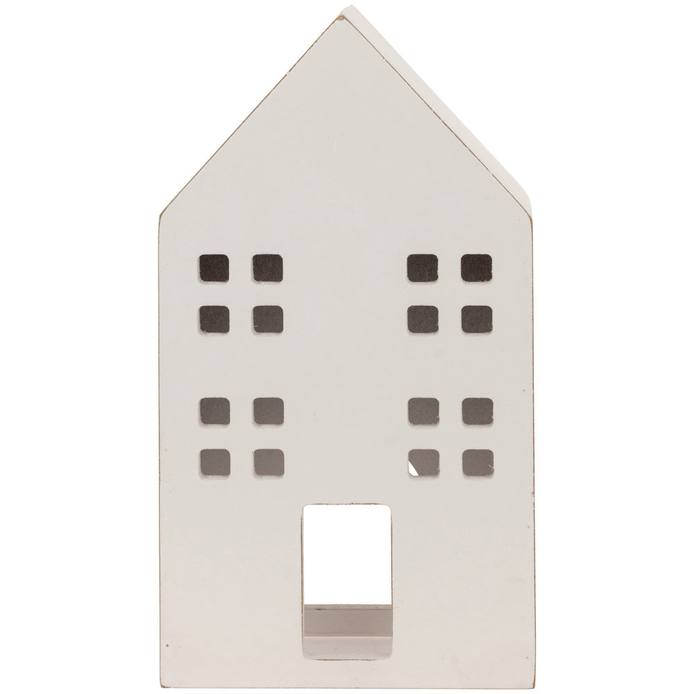 Winter White Tealight Houses (Set of 3)