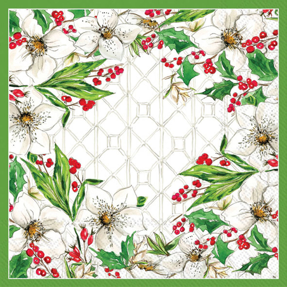 White Amaryllis Lunch Napkin