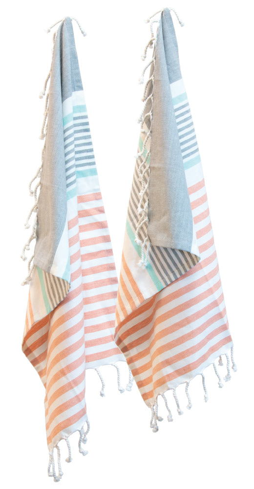 TEA TOWELS HADLEY STRIPE S/2