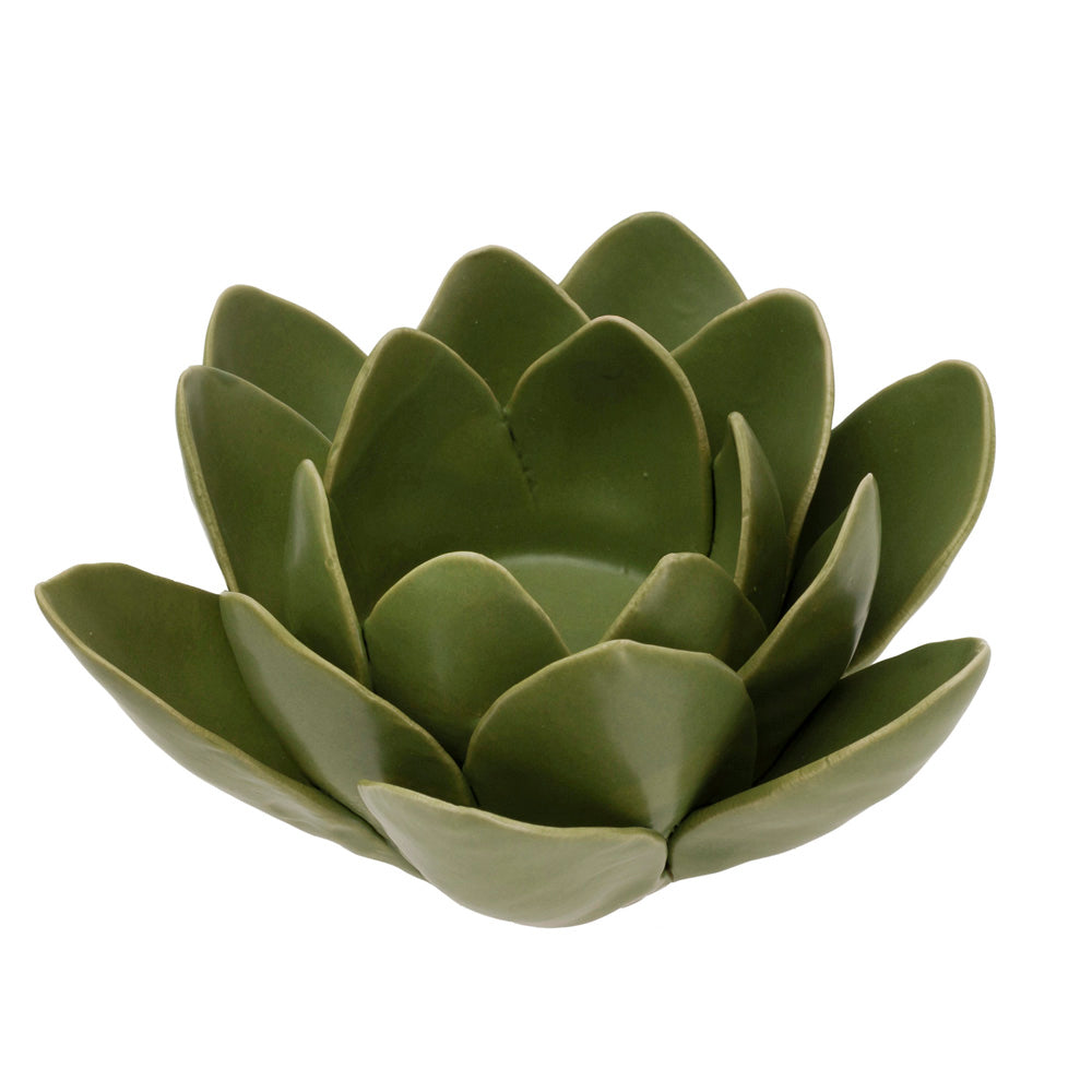Sage Lotus Tealight Candle Holder