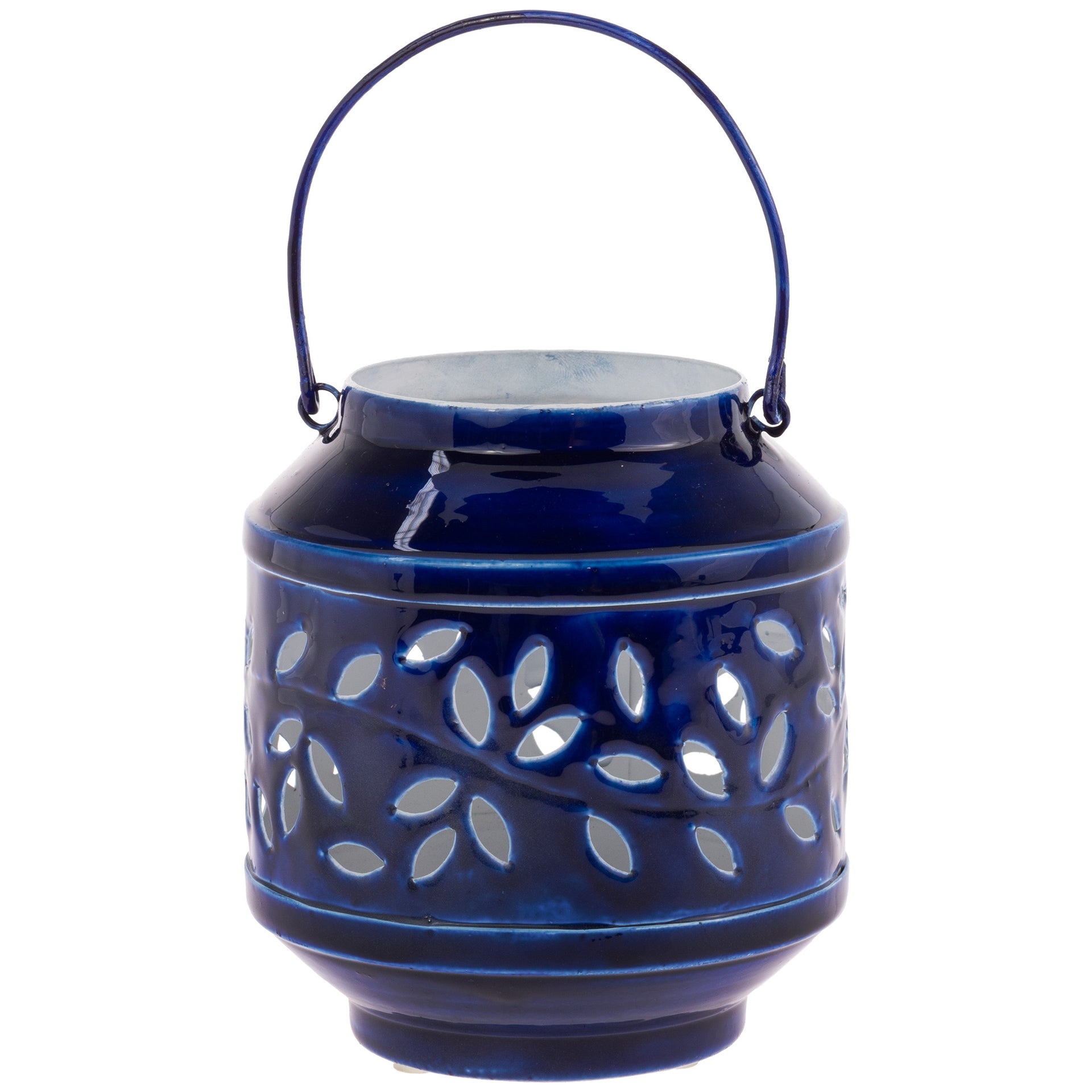 Navy Metal Outdoor Lantern Small