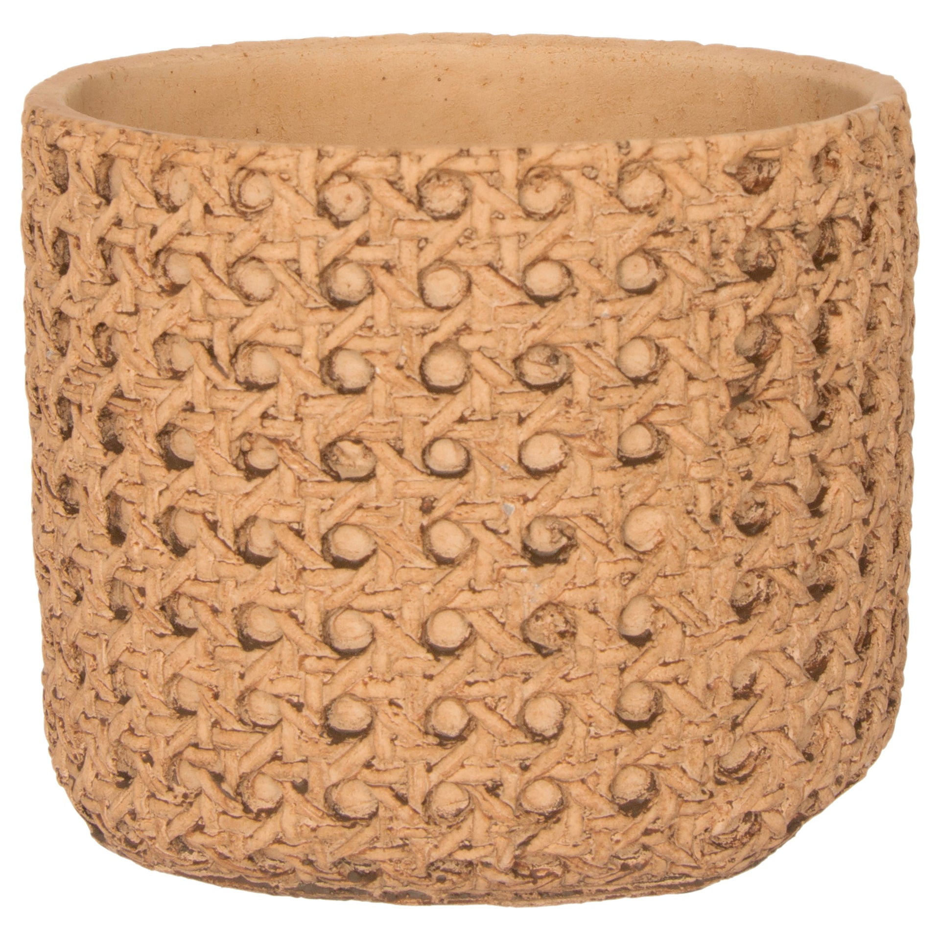 Rattan Cement Planter Small