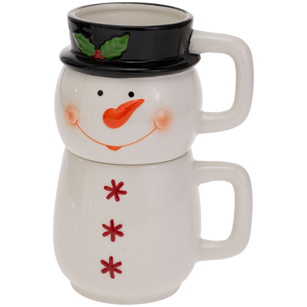 FESTIVE SNOWMAN STACK MUG DUO