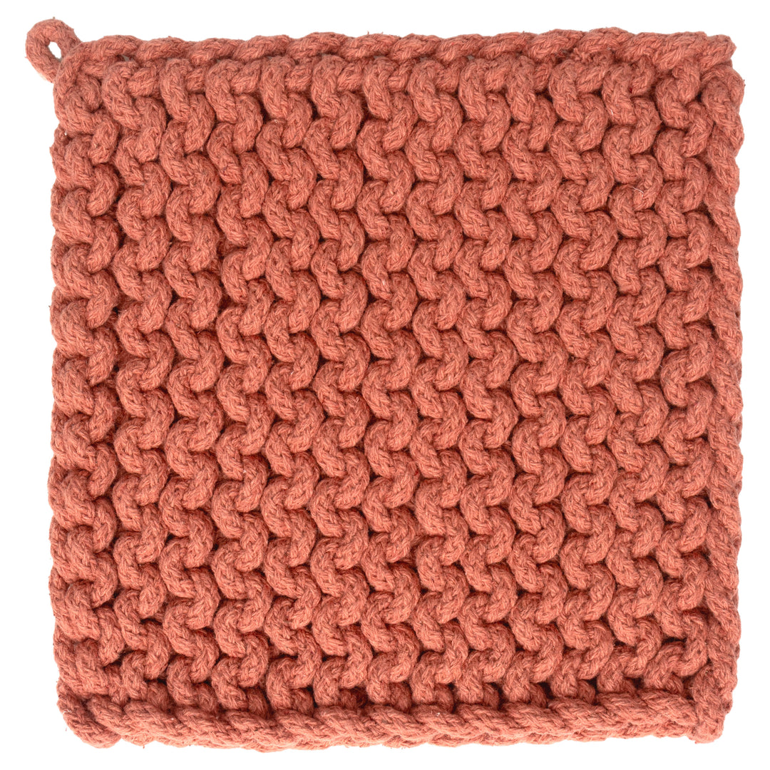 Mauve Chunky Knit Pot Holder