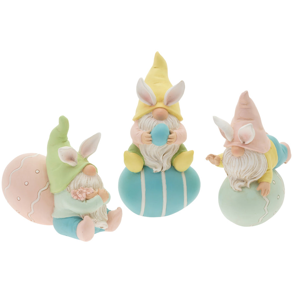 Easter Gnomes On Eggs (Set Of 3)