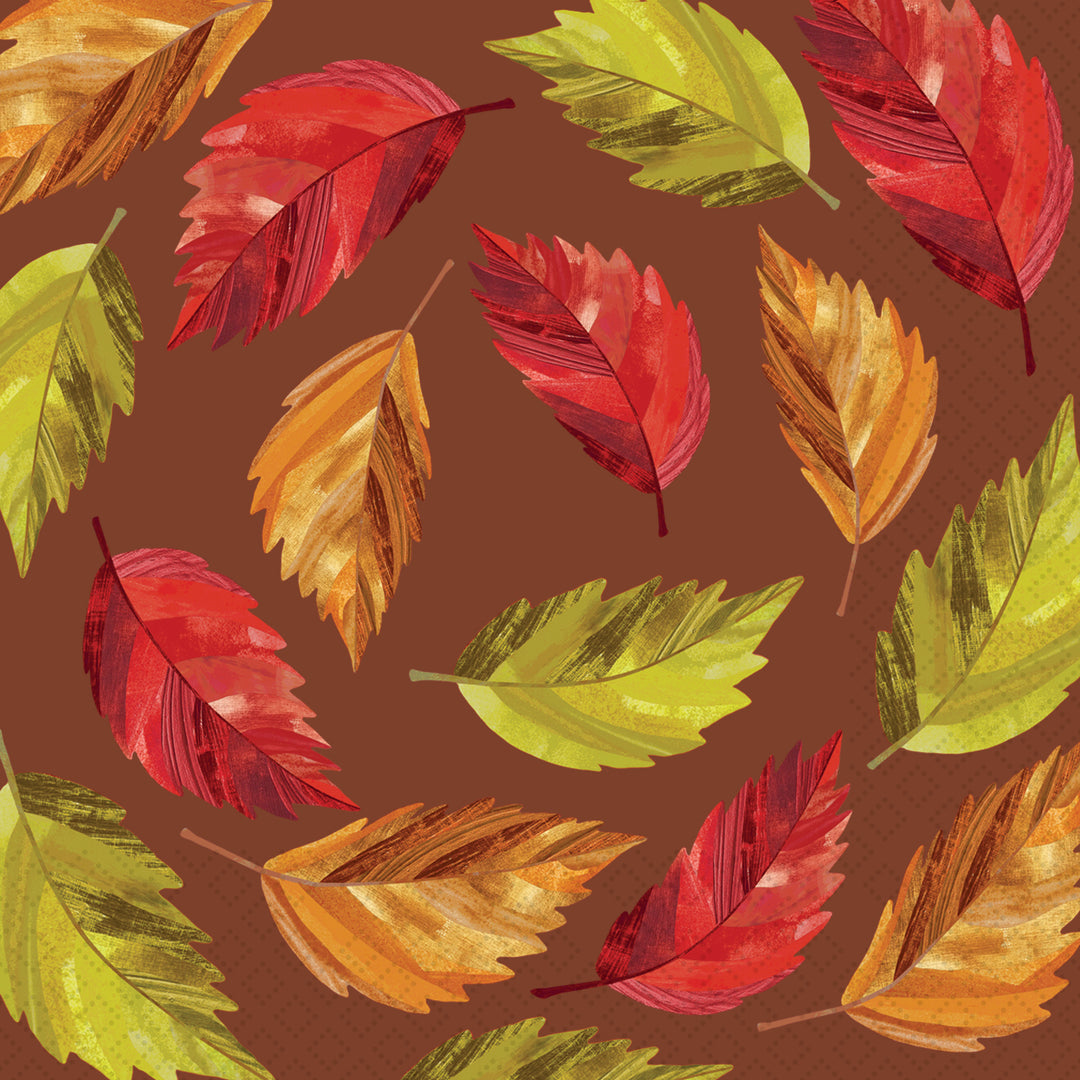 Falling Leaves Swirl Cocktail Napkin