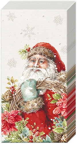 Santa's Wreath Pocket Tissue cream