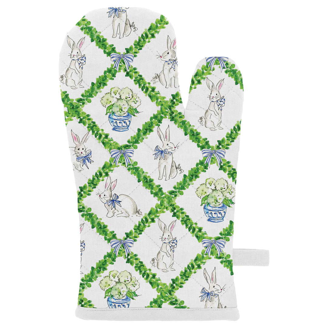 Boxwood Bunny Oven Mitt and Pot Holder Set