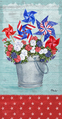 Patriotic Pinwheel Petunias Guest Towel