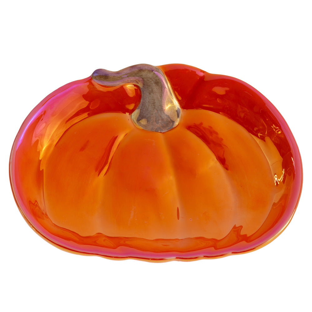 Lustrous  Orange Pumpkin Plate
