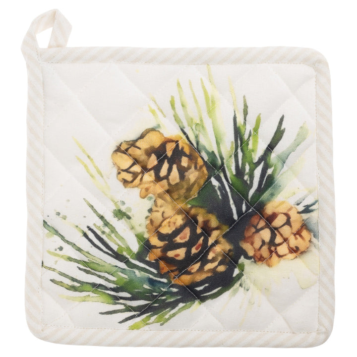 White Spruce Pot Holder and Oven Mitt Set