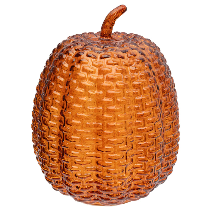 Umber Textured Glass Pumpkin