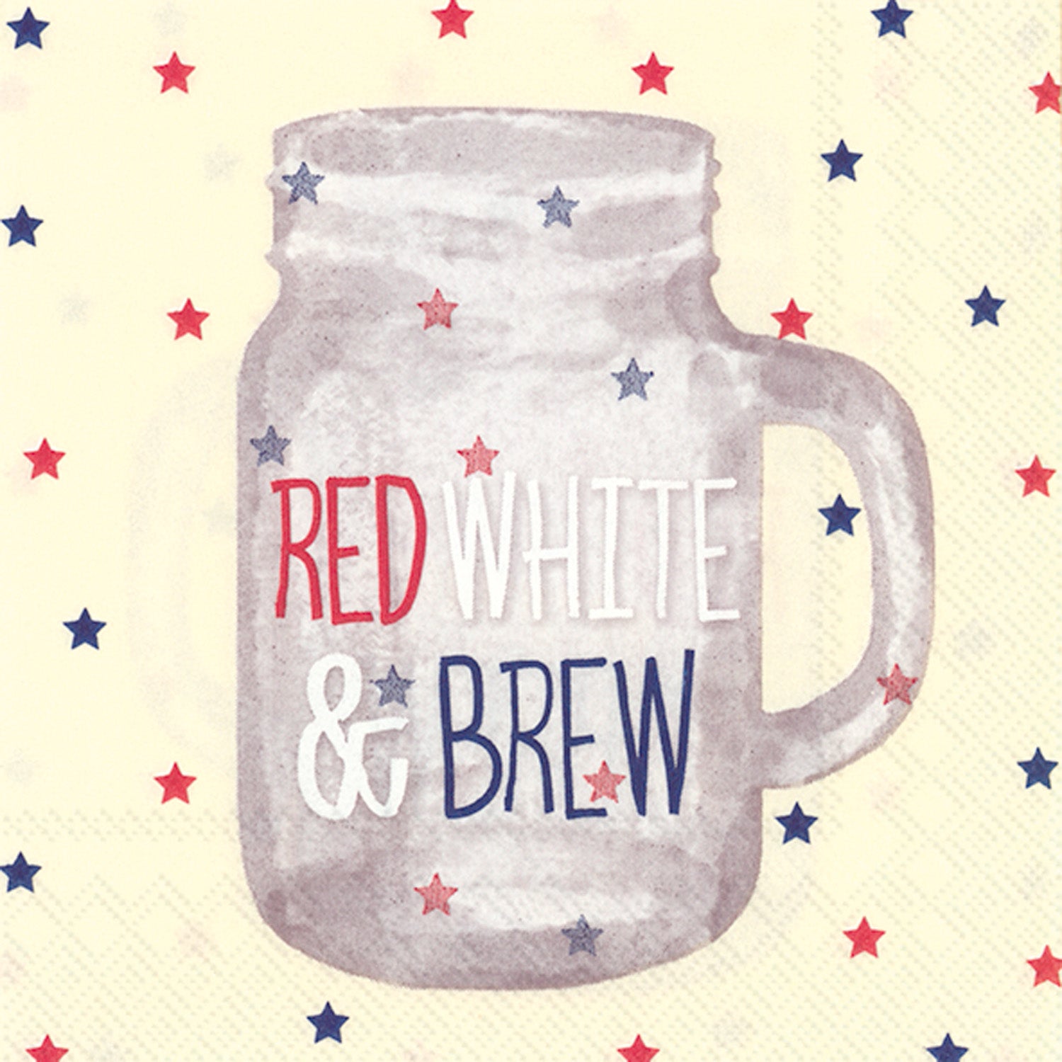 Red White & Brew Cocktail Napkin