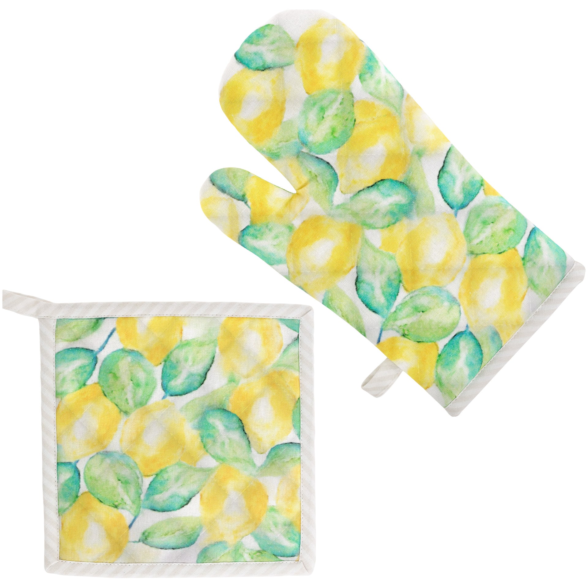 Lemon Oven Mitt / Pot Holder Set